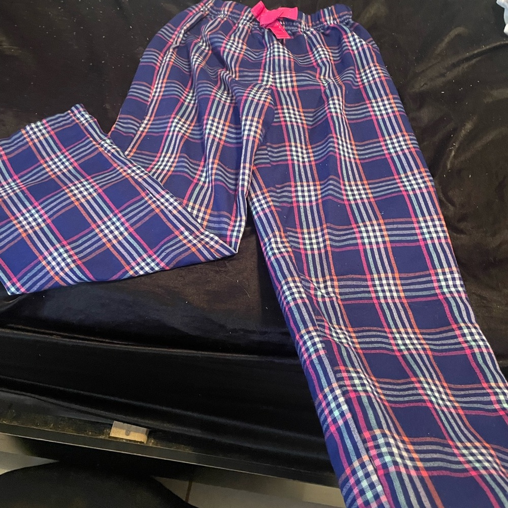 Xhilaration Kids Plaid Pajama Bottoms - Navy and Pink